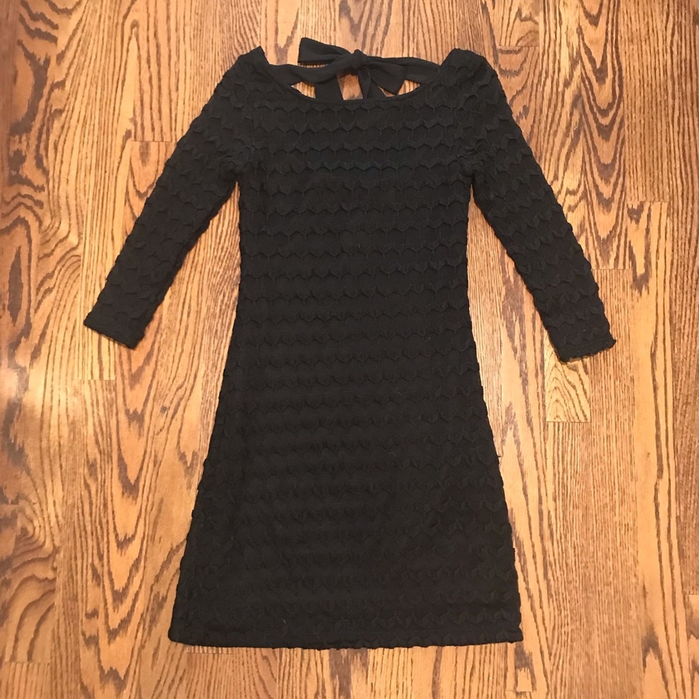 Black Knit Tie Back Dress- sz Small